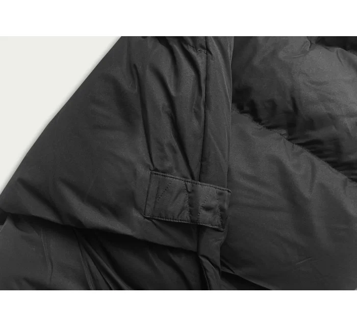 Dlouhá černá dámská vesta s kapucí model 17552853 - J.STYLE