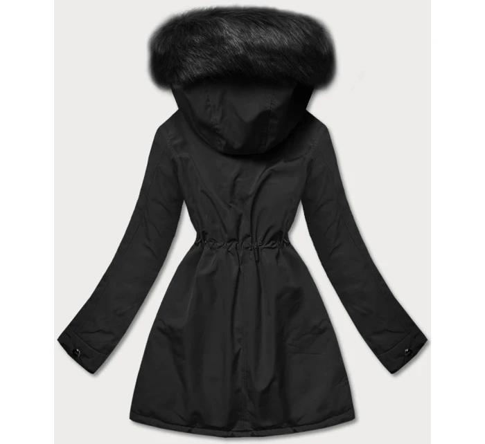 Čierna teplá obojstranná dámska zimná bunda (w610big) Čierna teplá obojstranná dámska zimná bunda (w610big)