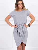 Šaty s obálkou dole šedej
