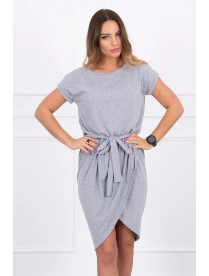 Šaty s obálkou dole šedej
