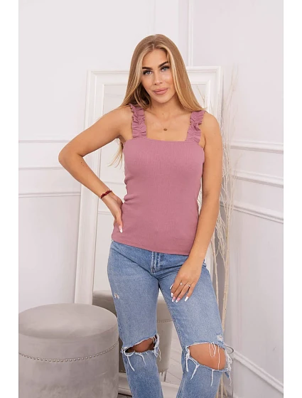 Tmavě růžová model 18744519 halenka bez ramínek - K-Fashion