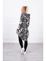 Mikina s dlhým chrbtom moro grey+black