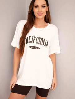 Dámská bavlněná souprava s model 21865116 a legínami s lampasem béžová - K-Fashion