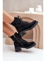 Zdobené dámské botky zateplené D&A černé model 21674415 - S.Barski Zdobené dámské botky zateplené D&A černé model 21674415 - S.Barski