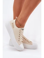 Trampki Damskie Na Platformie Lee Cooper LCW-24-44-2464L Beżowe