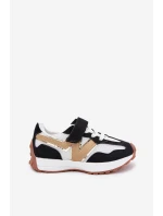 Sneakersy Dziecięce Na Rzep Biało-Czarne Tezzu