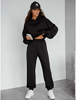 Dámska čierna tepláková súprava FashionStreet AY1213 Dámska čierna tepláková súprava FashionStreet AY1213