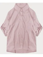 Růžová košile s ozdobnou mašlí na zádech model 20082437 - MADE IN ITALY Růžová košile s ozdobnou mašlí na zádech model 20082437 - MADE IN ITALY