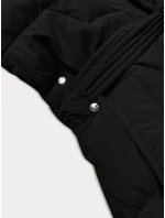 Černá dámská bunda pro přechodné období s páskem model 21248441 - J.STYLE