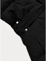 Černá dámská bunda pro přechodné období s páskem model 21248441 - J.STYLE Černá dámská bunda pro přechodné období s páskem model 21248441 - J.STYLE