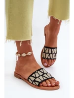 Dámské černé sandály na ploché podrážce model 21657438 - Boto