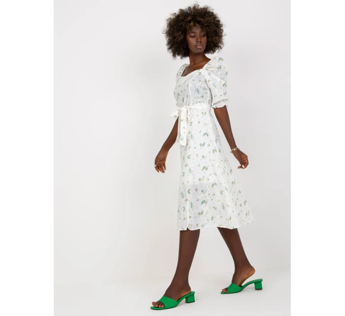 Dámské šaty LK SK model 17547236 bílé a zelené - FPrice Dámské šaty LK SK model 17547236 bílé a zelené - FPrice