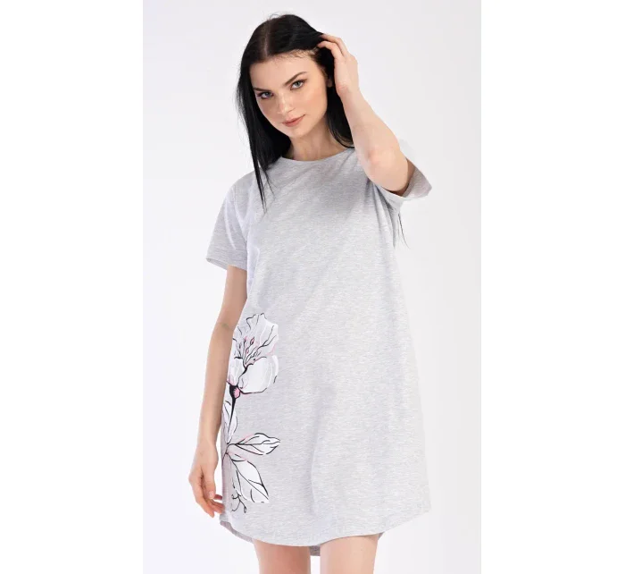 Dámská noční košile s krátkým rukávem model 18831621 - Vienetta Dámská noční košile s krátkým rukávem model 18831621 - Vienetta