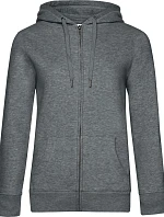 B&C QUEEN Zipped Hood_° Dámska mikina s kapucňou 01.W03Q heather mid grey