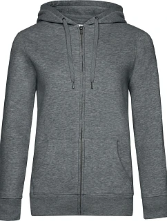 B&C QUEEN Zipped Hood_° Dámska mikina s kapucňou 01.W03Q heather mid grey