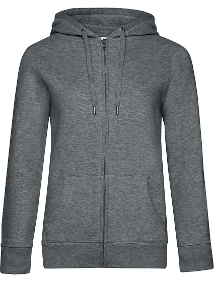 B&C QUEEN Zipped Hood_° Dámska mikina s kapucňou 01.W03Q heather mid grey