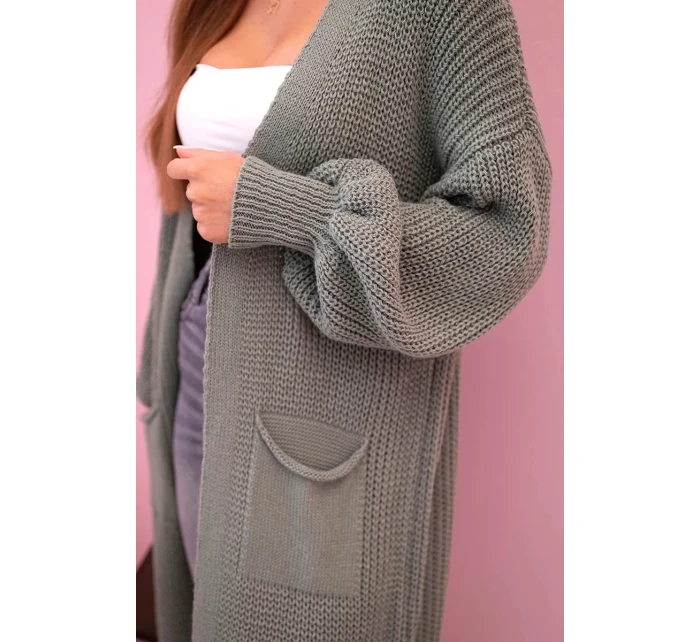 Dlhý sveter tmavá mäta