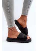 Damskie Klapki Na Platformie Big Star NN274772 Czarne Damskie Klapki Na Platformie Big Star NN274772 Czarne