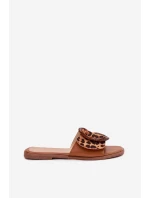Dámské Ploché Pantofle S Přezkou Leopard model 21699424 - Boto