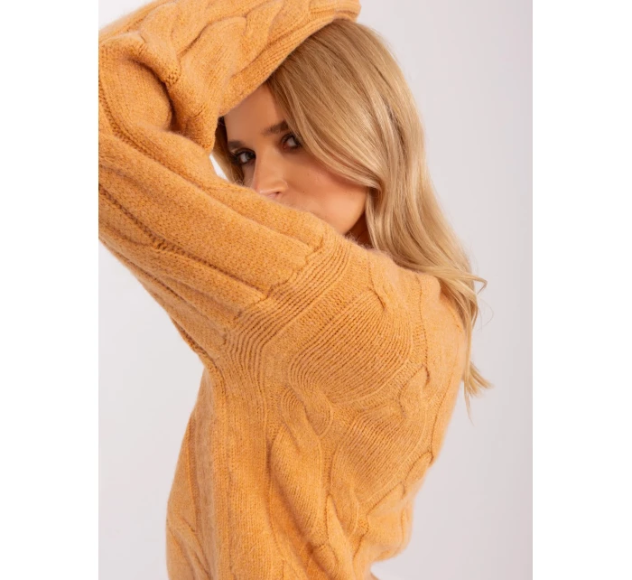 Sweter AT SW model 18955290 camelowy - FPrice Sweter AT SW model 18955290 camelowy - FPrice