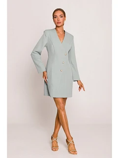 Šaty model 22313049 Blazer se zlatým knoflíkem – mátová - Moe