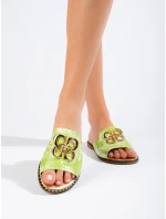 Krásné  nazouváky zelené dámské bez podpatku