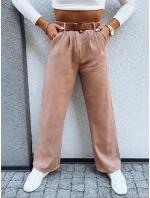 Dámské kalhoty s širokými nohavicemi camel Dstreet model 21971225 - FashionStreet