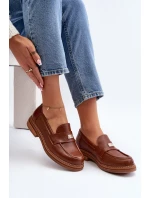 Zazoo 20165 Skórzane Mokasyny Damskie Brązowe