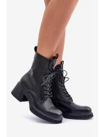 Ocieplane Botki Damskie Ze Skóry Naturalnej Vinceza 66671 Czarne