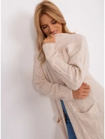 Kardigan AT SW model 18900693 jasny beżowy - FPrice Kardigan AT SW model 18900693 jasny beżowy - FPrice