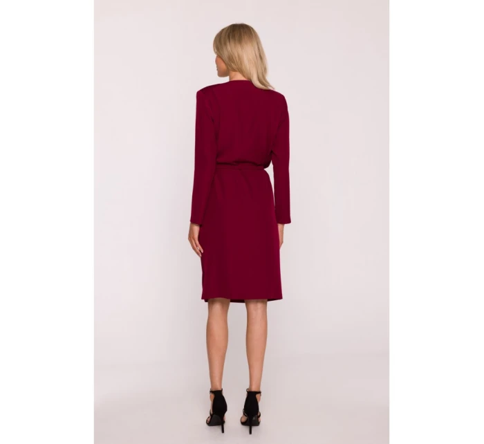 model 21470780 Šaty s výstřihem bordó - STYLOVE model 21470780 Šaty s výstřihem bordó - STYLOVE
