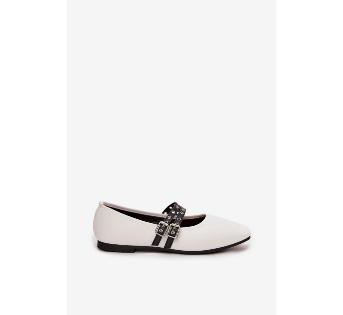 Dámske baleríny s remienkami Deliora - biele Dámske baleríny s remienkami Deliora - biele