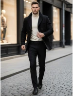 Pánsky čierny kabát FashionStreet CX0433