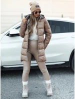 Dámská oboustranná prošívaná bunda dlouhá s kapucí camel Dstreet model 21980872 - FashionStreet Dámská oboustranná prošívaná bunda dlouhá s kapucí camel Dstreet model 21980872 - FashionStreet