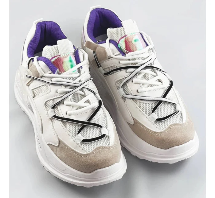 Bílé dámské sneakersy se dvojitými model 17229007 - C'M Paris Bílé dámské sneakersy se dvojitými model 17229007 - C'M Paris