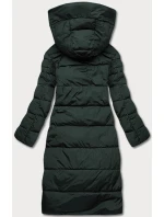 Tmavozelená dlhá dámska zimná bunda (2M-033)