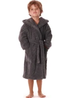 Detský župan Athena s kapucňou 9116 antracit - Vestis