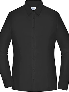 JN Popelínová halenka slim fit s dlouhým rukávem 02. black model 22445760 - Daiber