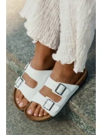 Dámské Pantofle Na Platformě S Přezkami Bílé model 21694124 - EVENTO