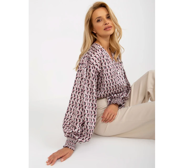 Dámska košeľa LK KS 509017 1.97 biela a ružová - FPrice Dámska košeľa LK KS 509017 1.97 biela a ružová - FPrice