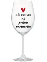MY PARTNER MÁ PRIMA PARTNERA - číry pohár na víno 350 ml MY PARTNER MÁ PRIMA PARTNERA - číry pohár na víno 350 ml