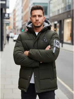 Pánská zimní bunda s kapucí zelená Dstreet model 21993605 - FashionStreet