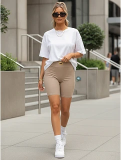 Dámske športové cyklistické šortky, béžové, FashionStreet SY0559