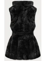 Čierna dámska Kožíšková vesta (BR9598-1)