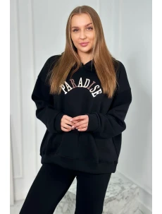 Bavlnená súprava s vyšívaným nápisom Paradise čierny