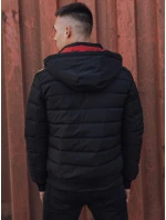 Pánská prošívaná zimní bunda s kapucí černá Dstreet model 21980290 - FashionStreet