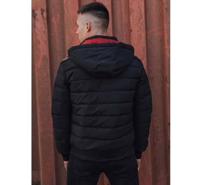 Pánská prošívaná zimní bunda s kapucí černá Dstreet model 21980290 - FashionStreet