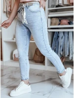 Dámské džínové kalhoty slim fit střihu s páskem blue Dstreet model 21984768 - FashionStreet Dámské džínové kalhoty slim fit střihu s páskem blue Dstreet model 21984768 - FashionStreet