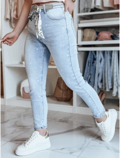 Dámské džínové kalhoty slim fit střihu s páskem blue Dstreet model 21984768 - FashionStreet