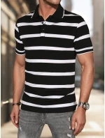 Pánské pruhované polo tričko černé Dstreet model 21987929 - FashionStreet